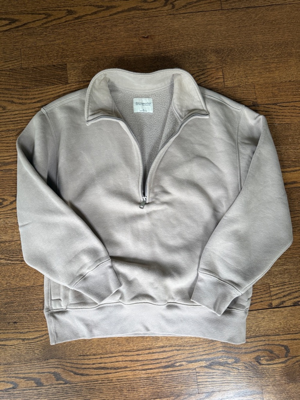 Abercrombie & Fitch Women’s Quarter-Zip Sweater - Taupe Gray